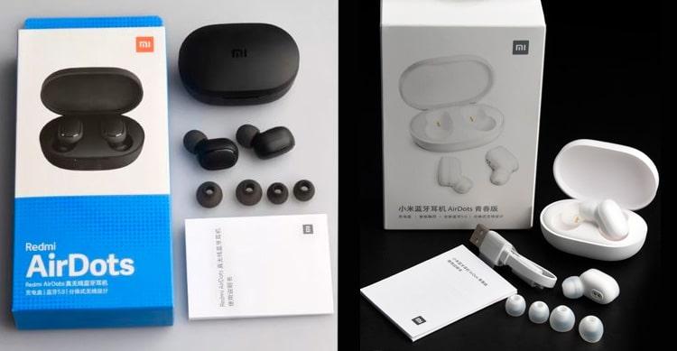 Комплектация Redmi AirDots и Xiaomi AirDots